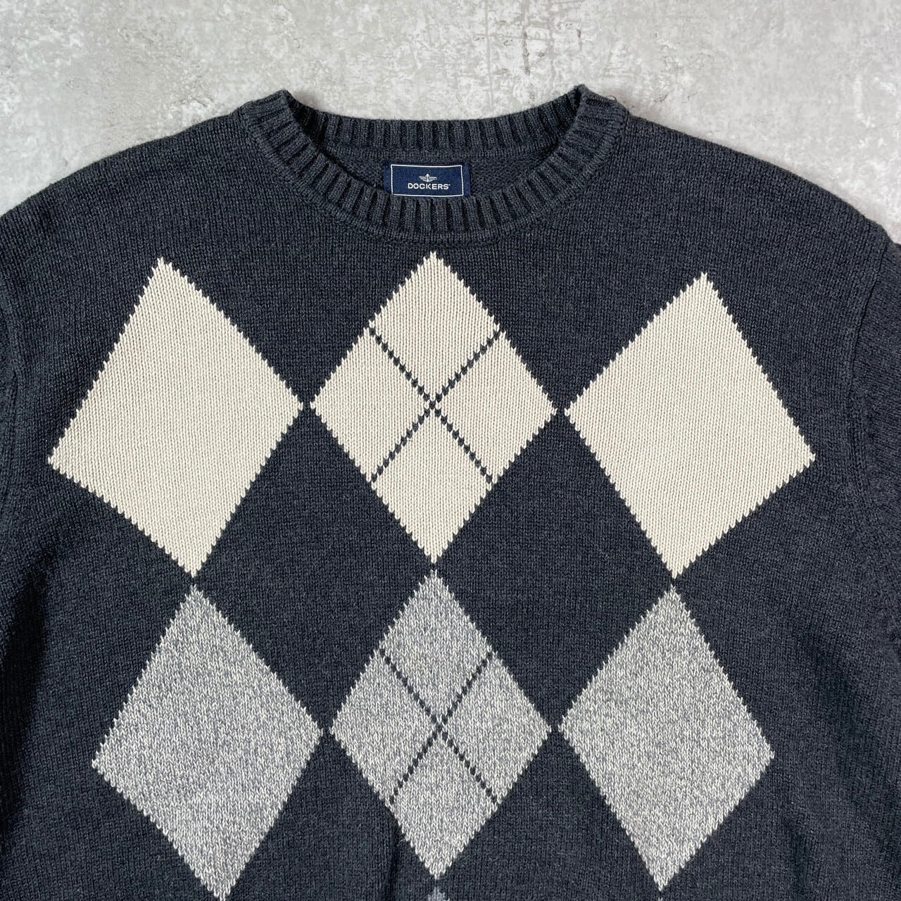 00年代 DOCKERS ドッカーズ アーガイルチェック コットンニット