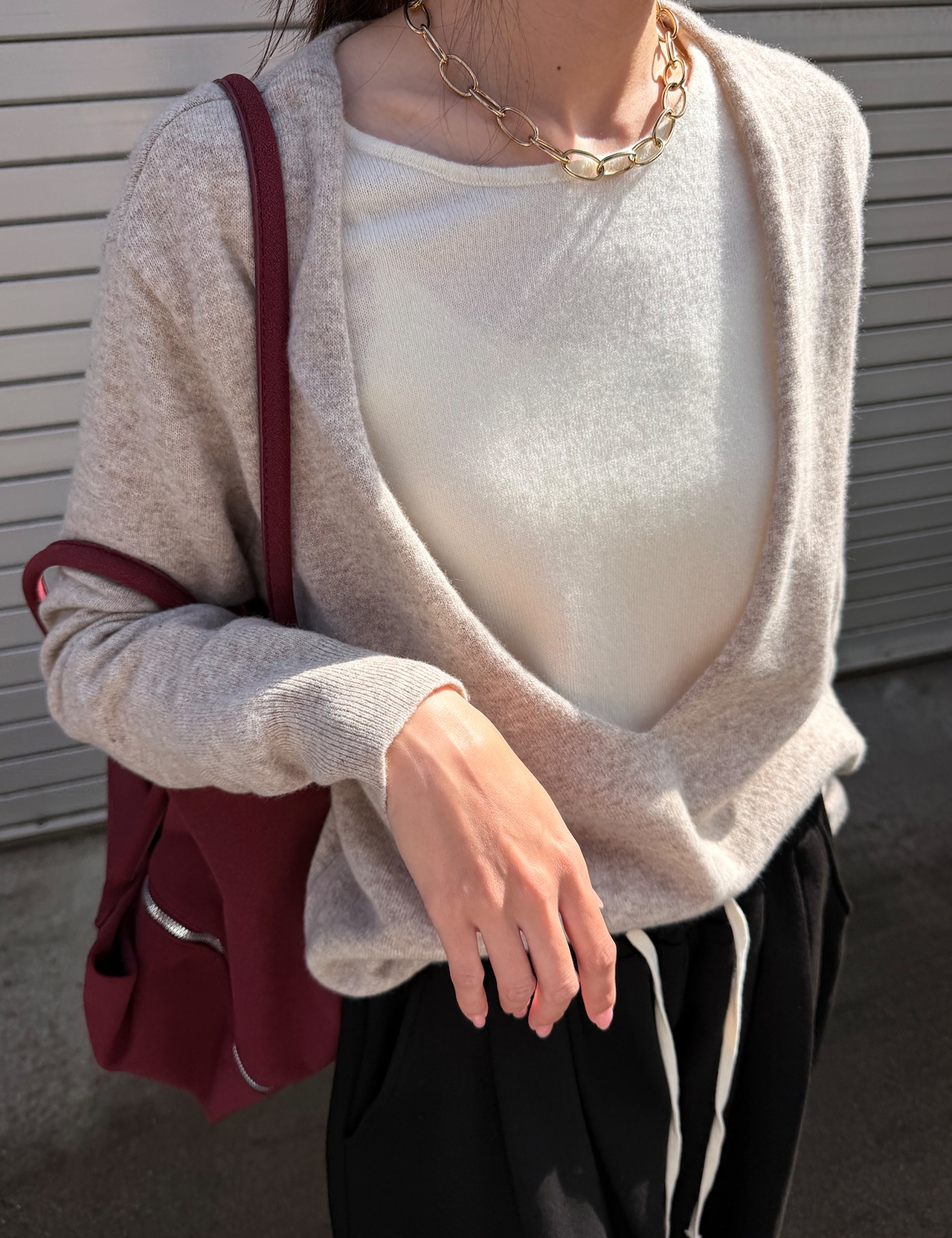 【新作5%OFF・3日間】Wool&Cashmere Layered Knit_3colors