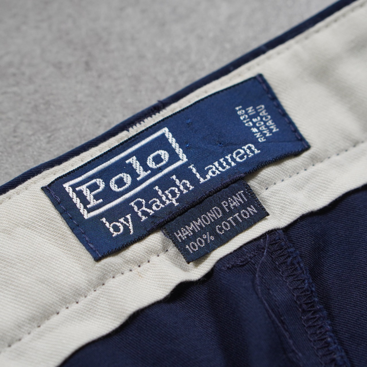 90s Polo by Ralph Lauren POLO CHINO HAMMOND "Lightweight Twill" navy W36L29 古着 - 11