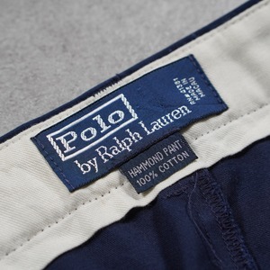 90s Polo by Ralph Lauren POLO CHINO HAMMOND "Lightweight Twill" navy W36L29 古着