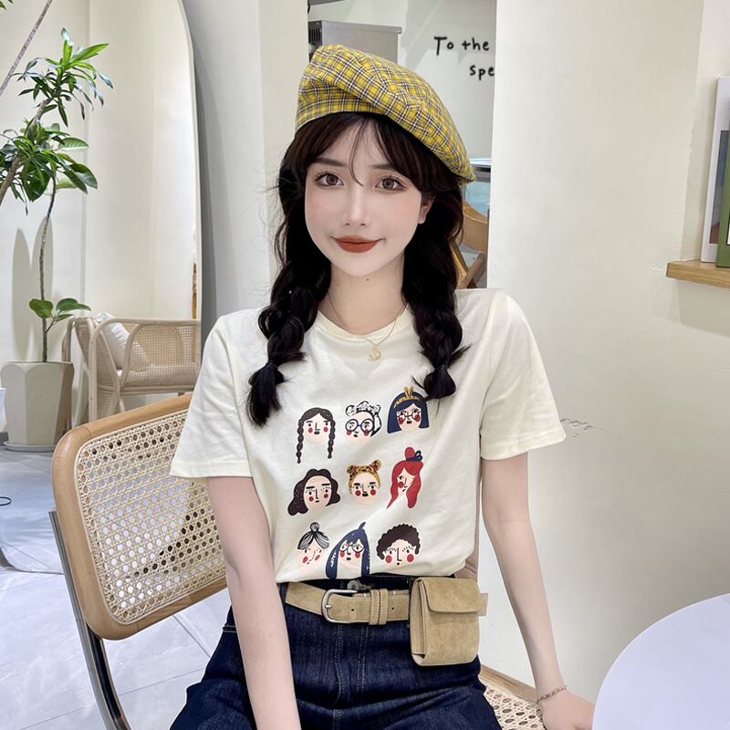 Tシャツ サマーレッドルーズスタイル かわいい 夏物 試着室43918432001