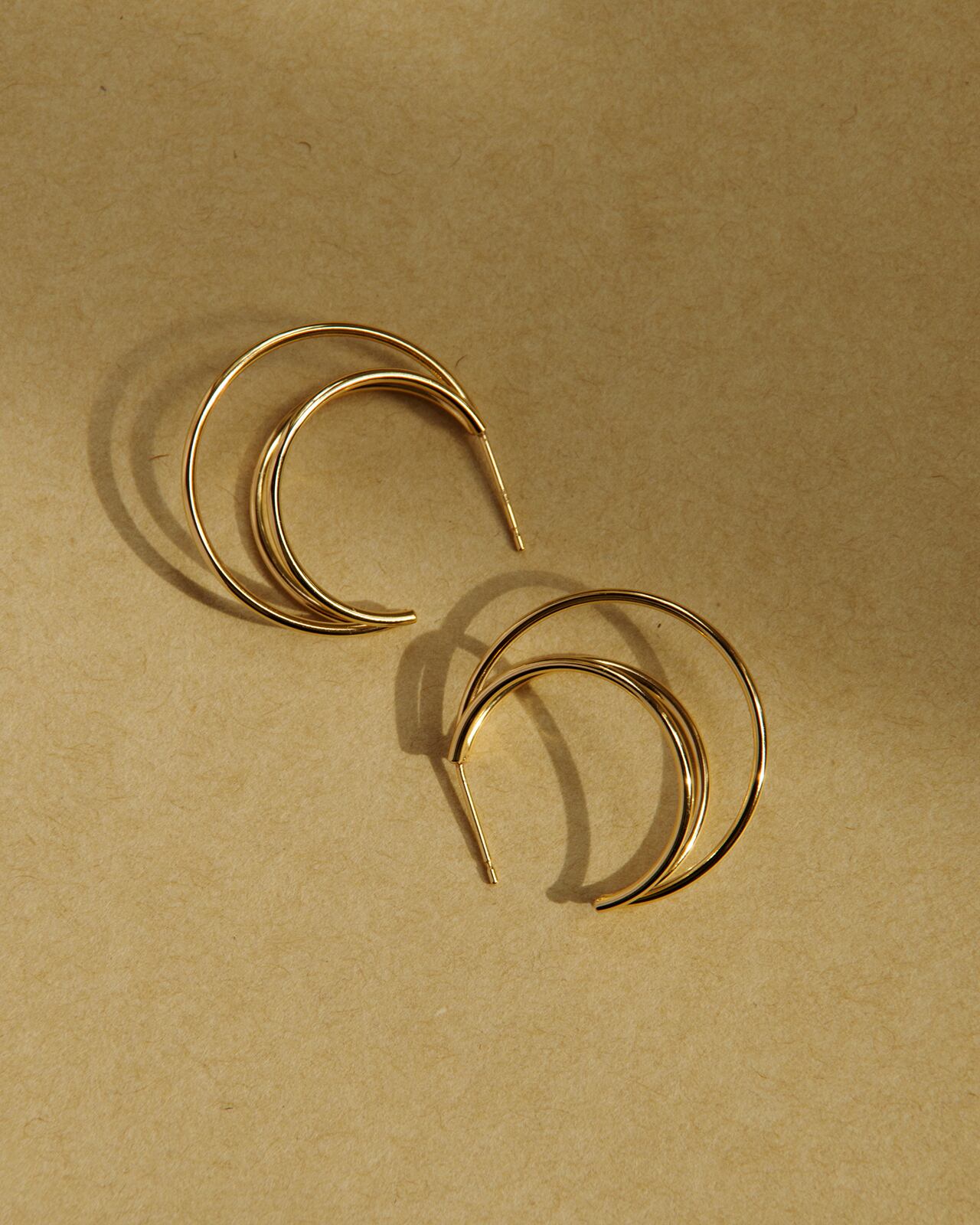 K18ピアス3セット（スタッド・フープ） K18イエローゴールド 3連フープ スタッドピアス【MKY0082P1