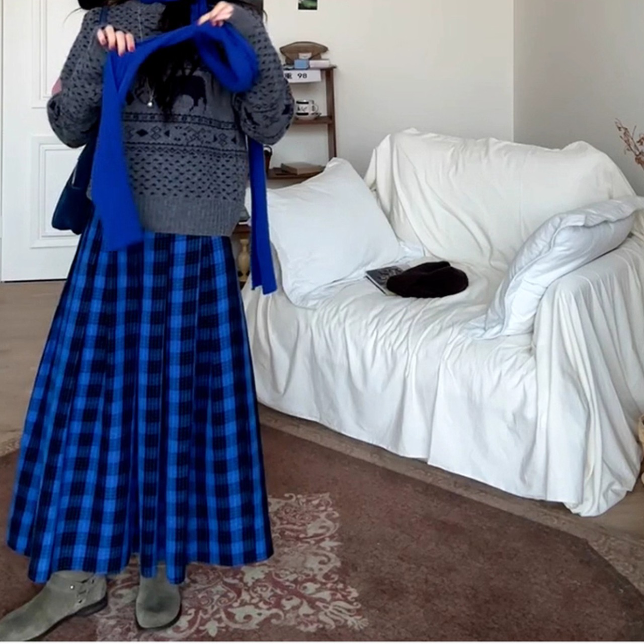 タータンチェックフレアスカート   F0107 - 4