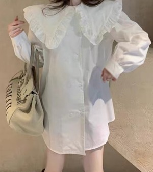 ダブルブレスト　フリルカラーブラウス　AJ1079-6022