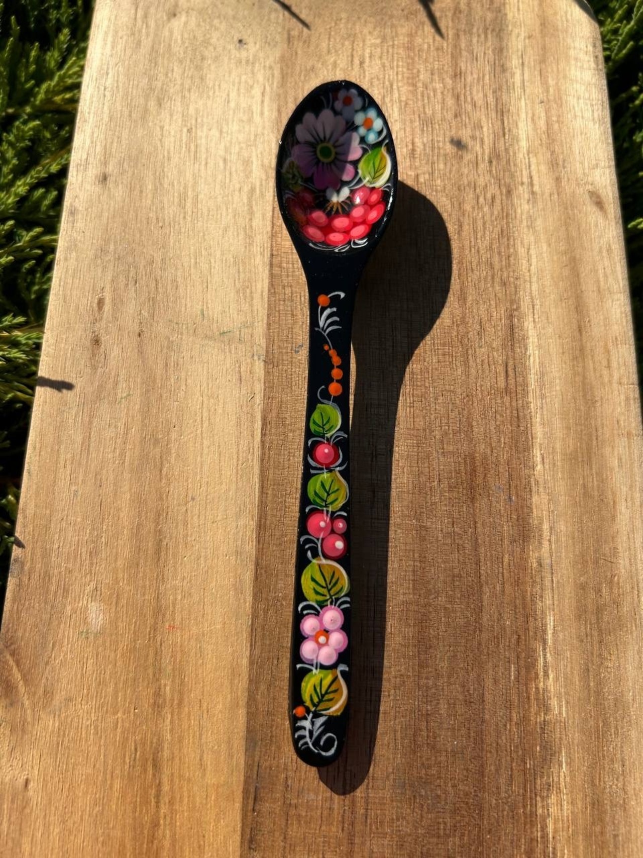 ペトリキフカ塗り　木製スプーン（ホメンコ作) 16cm - 5