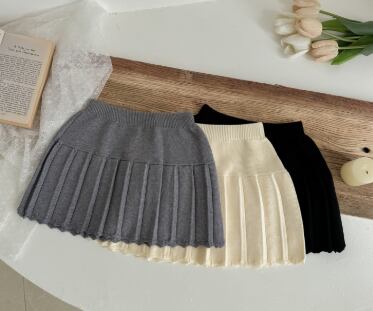 2024新品 子供服 キッズ ニット スカート★90cm~140cm 3色
