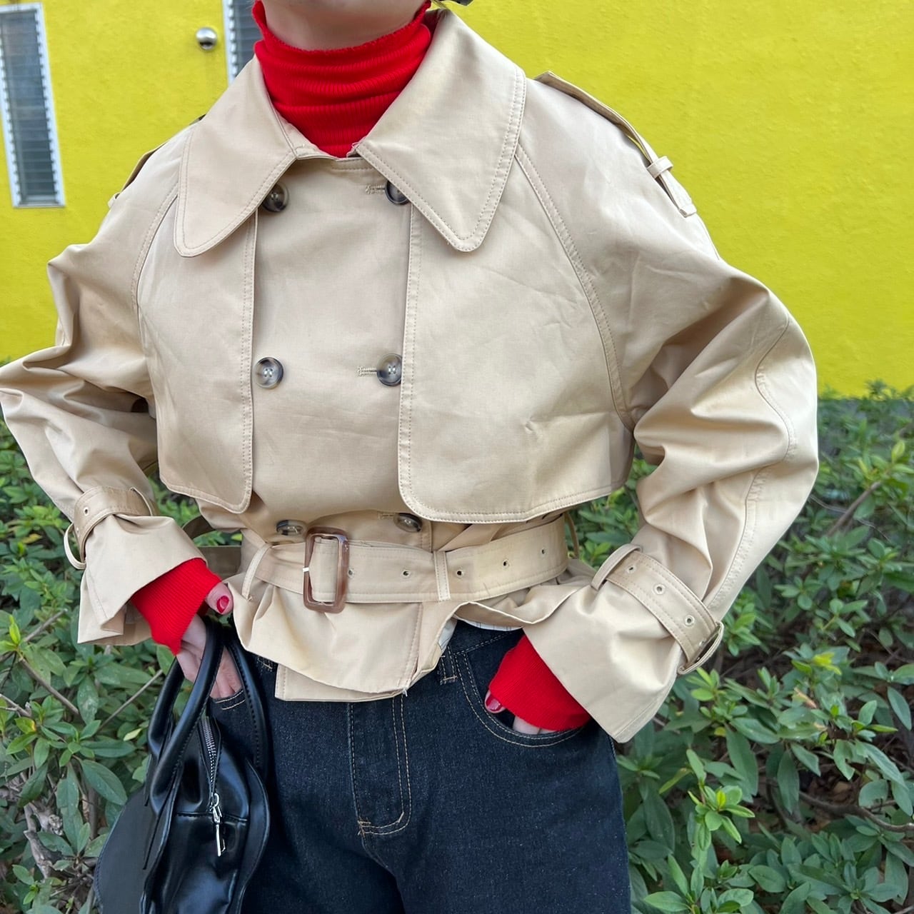 ショート丈デザイントレンチコート_LN02003