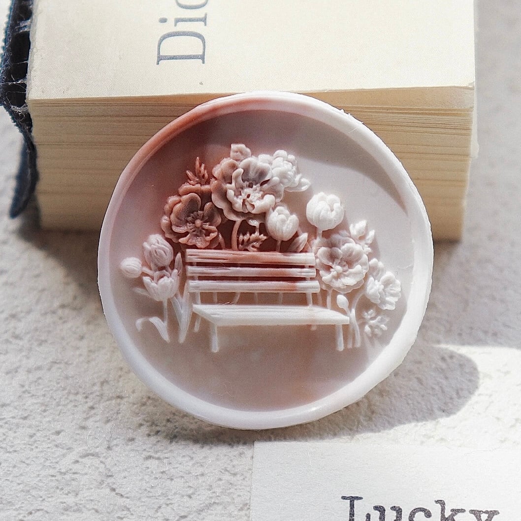 【限定入荷】花咲くベンチ - Bench in Bloom 25mm|シーリングスタンプ