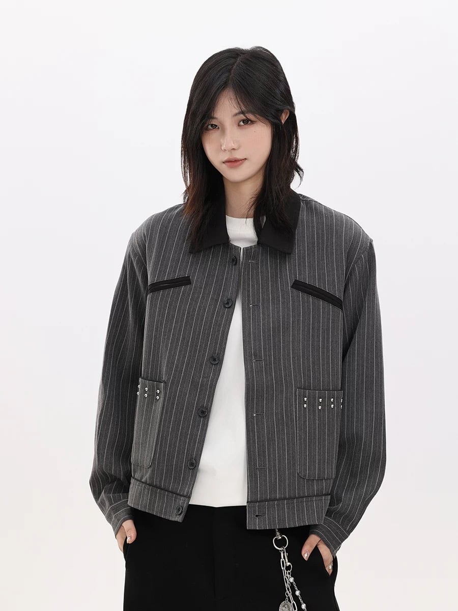 ピンストライプセット ピンストライプ スタッズジャケット / Pinstripe Studs Jacket