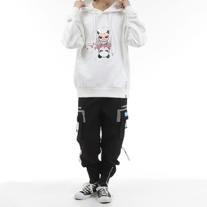 送料無料 【HIPANDA ハイパンダ】メンズ フーディー スウェット【日本限定】MEN'S KABUKI BIG SIZE HOODIE SWEAT SHIRT / WHITE