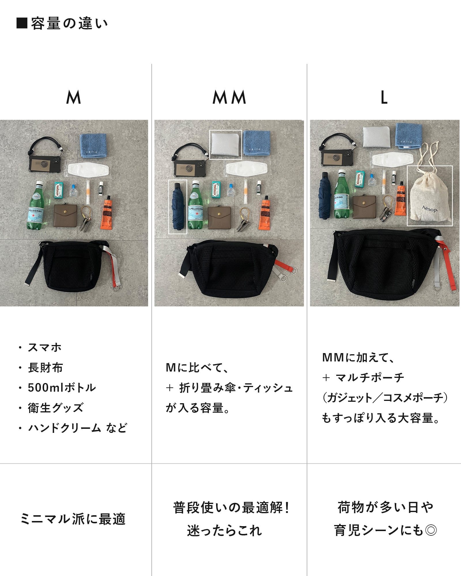 洗濯機で洗える Washable body bag M [edt-129] | EDITA．