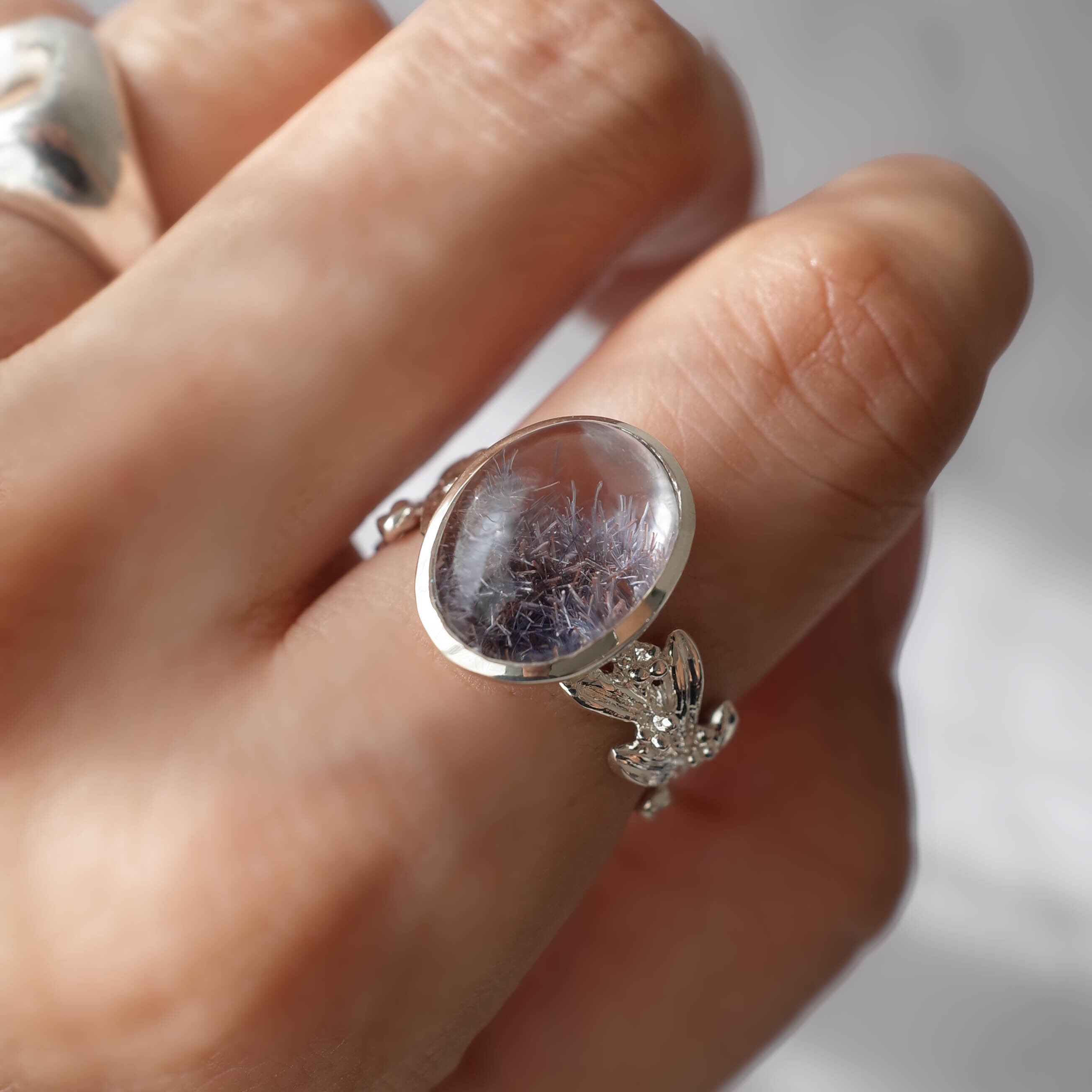 Dumortierite in Quartz デュモルチェライトインクォーツ リング-1