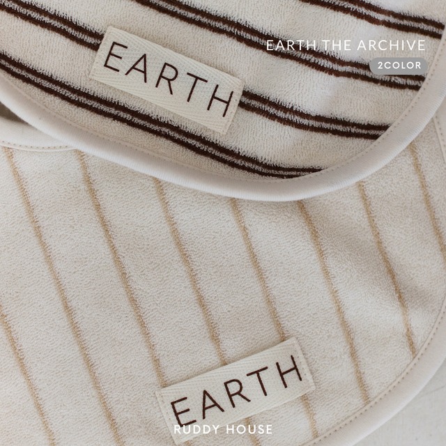 【予約販売｜11月上旬入荷予定】EARTH THE ARCHIVE / Organic Bib / Brown stripe