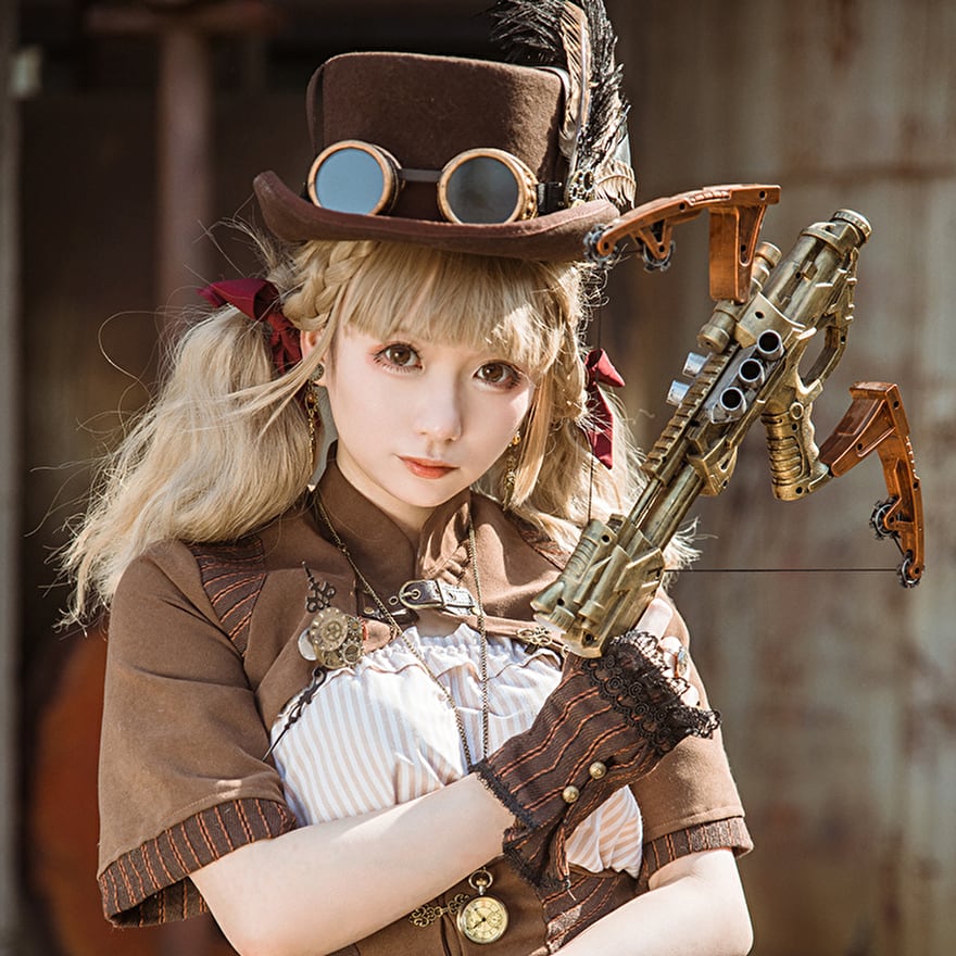 サブカル 服 地雷系 通販 スチームパンク ステッチ ショート ジャケット 5分袖 舞台衣装 イベント コスプレ