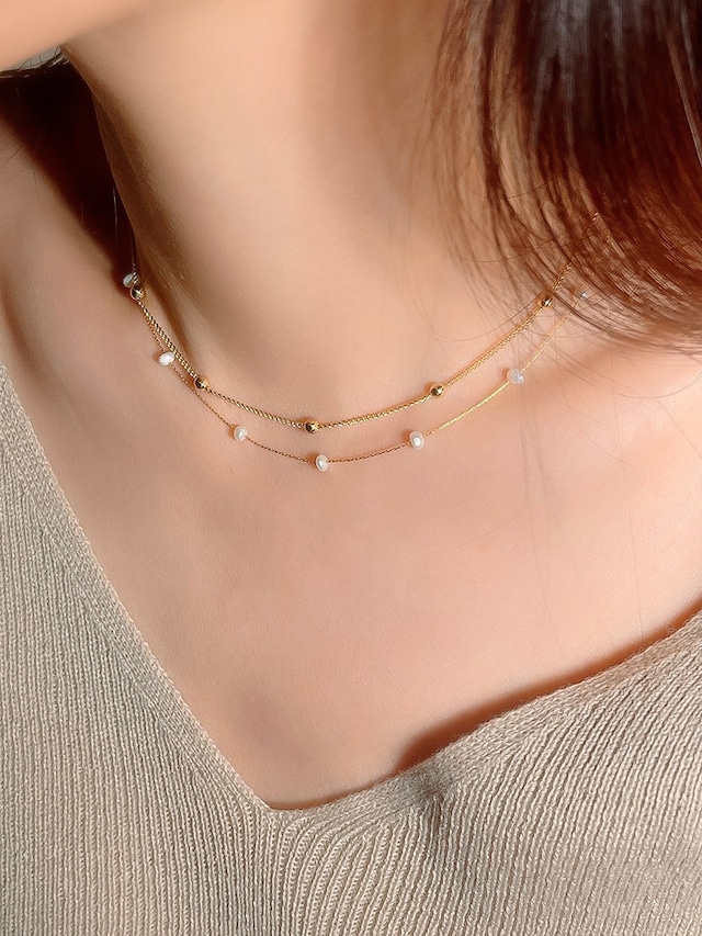 Thin pearl neck Ⅱ (淡水真珠)