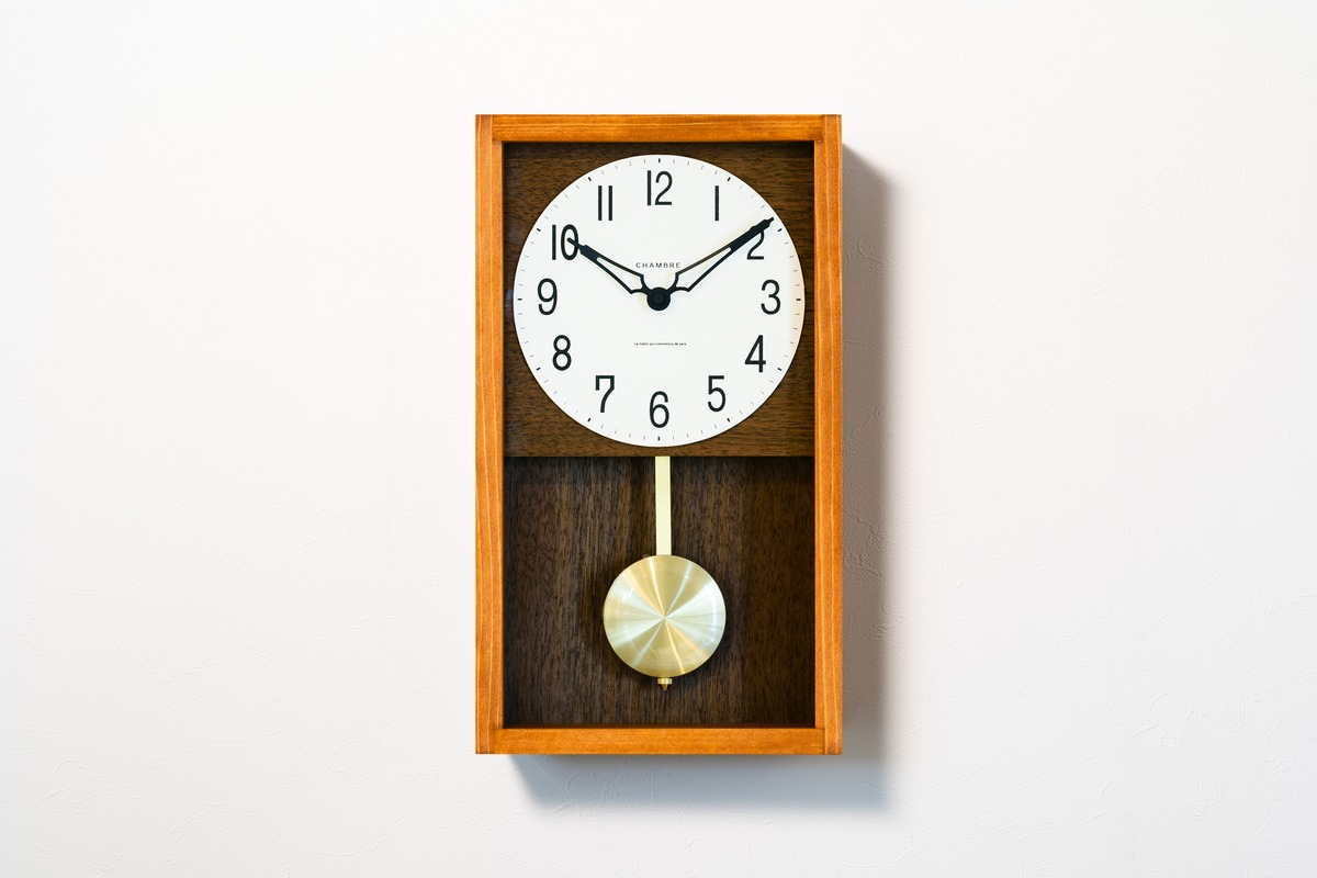 振り子時計 HINOKI PENDULUM CLOCK CAFE BROWN | シャンブル【CHAMBRE 