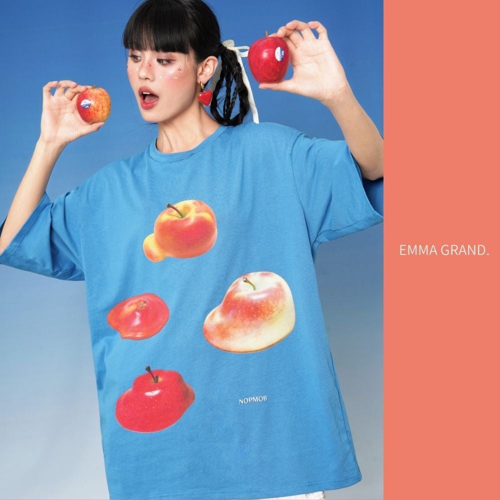 とろけるりんごのビッグTシャツ E00586 | EMMA GRAND