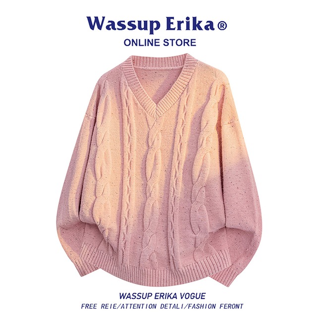 ♥Vネックニット！【WSシリーズ】★セーター★ ユニセックス 3color ニットトップス Vネック 気質アップ