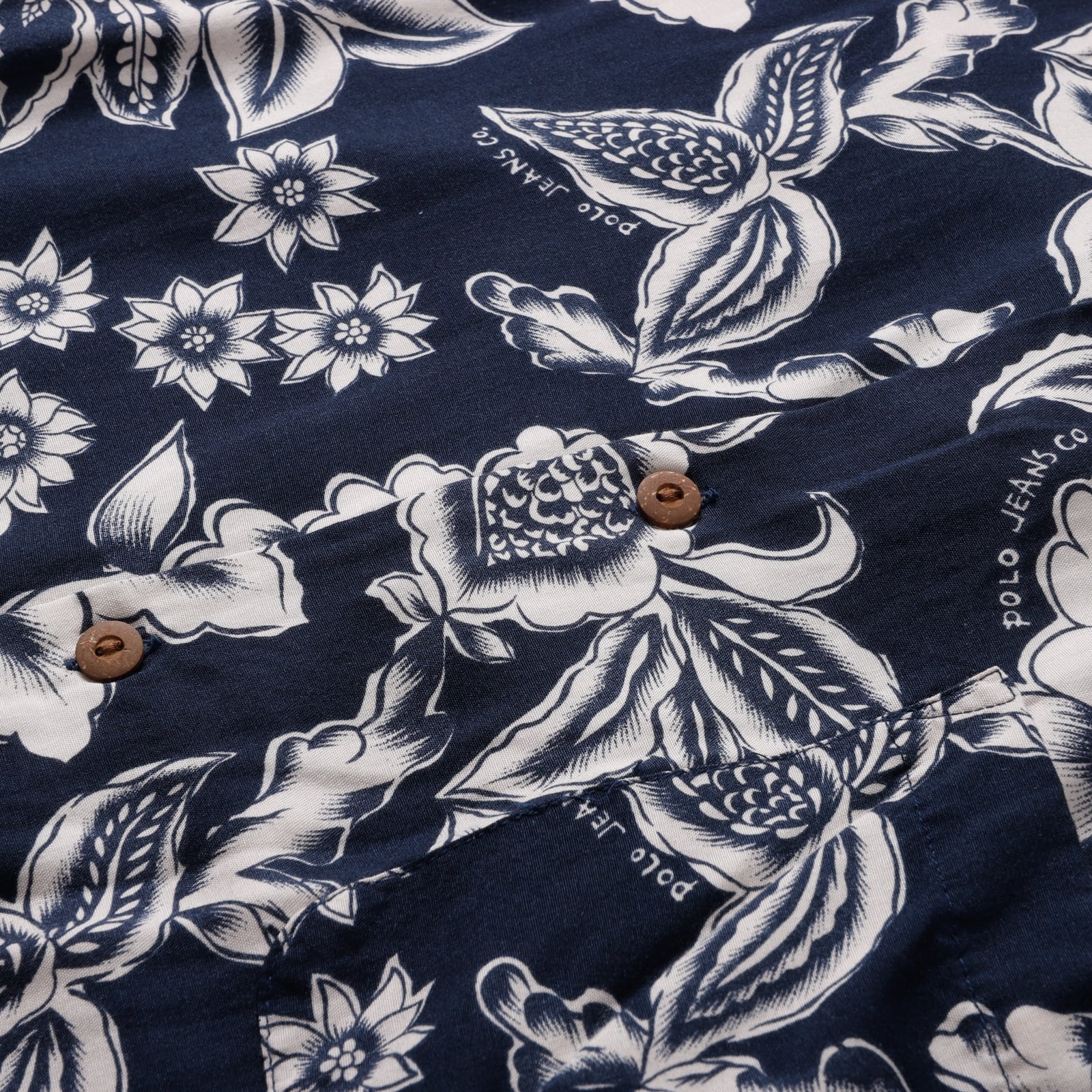 極美品】90s Ralph Lauren rayon open collar shirt S/S navy/white