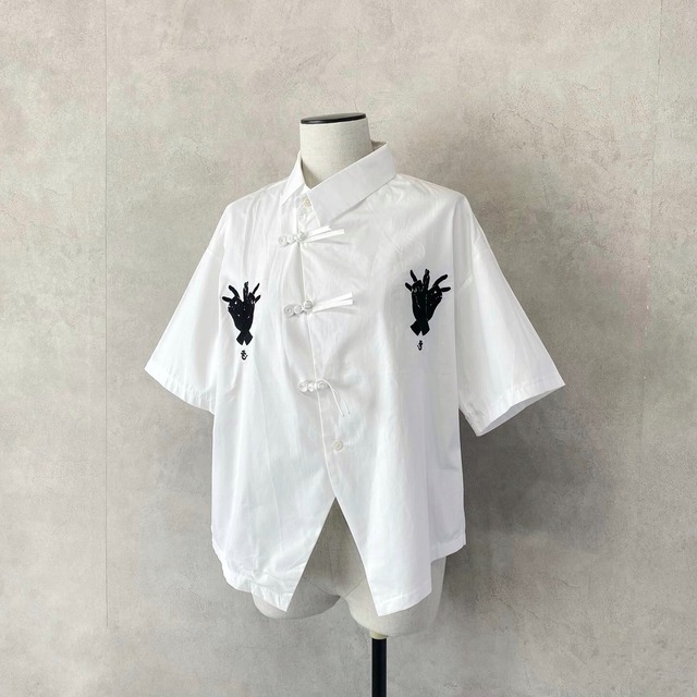 結界チャイナシャツ / White【うぃじゃぼーど】