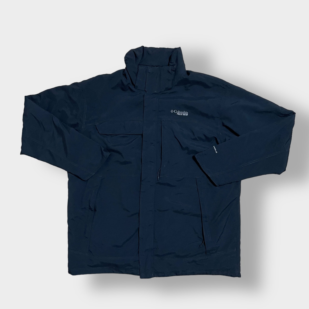 Columbia マウンテンジャケット ナイロンジャケット フィールドギア field gear アウター ワンポイント 刺繍ロゴ XXL ビッグサイズ コロンビア 黒 us古着