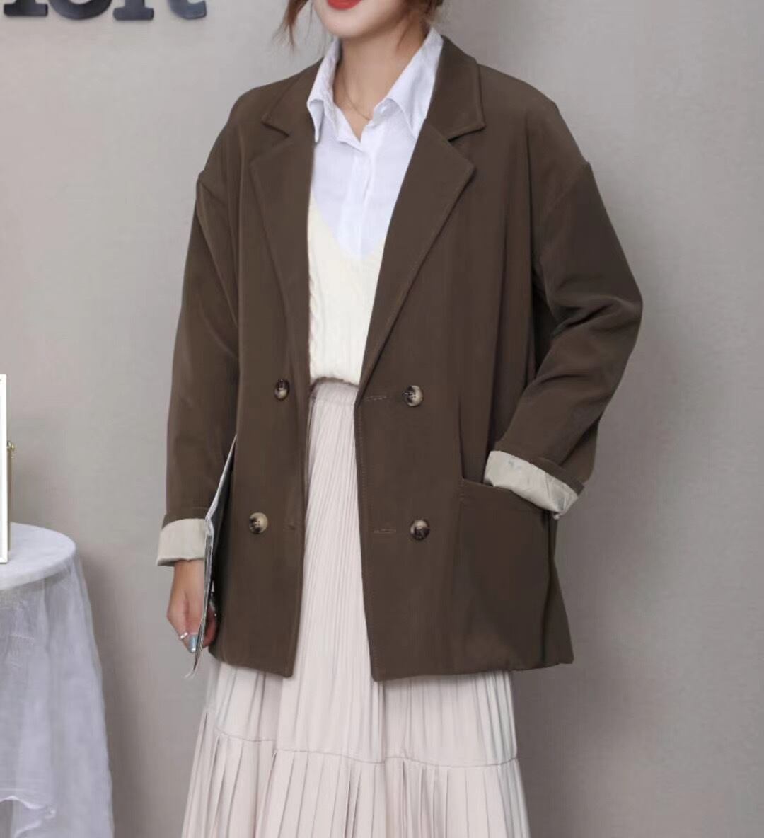 ノッチドラペルカラージャケット