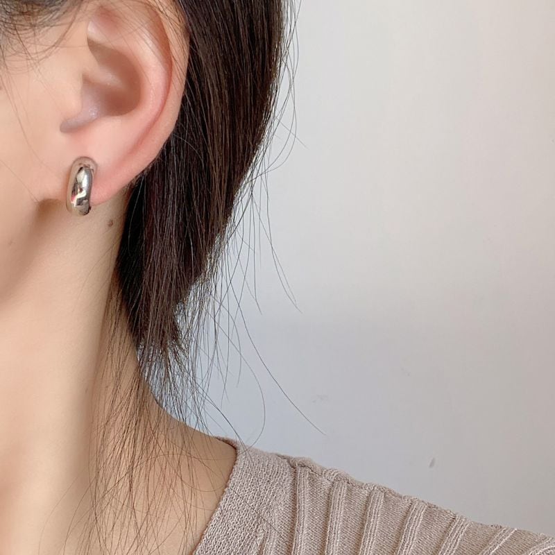 ピアス イヤリング ノンホールピアス 2type フープ ピアス風 シルバー