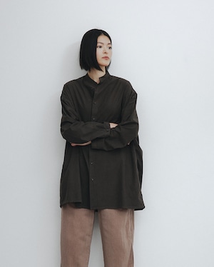 スタンドカラーシャツ(藍泥染め/奄美大島)