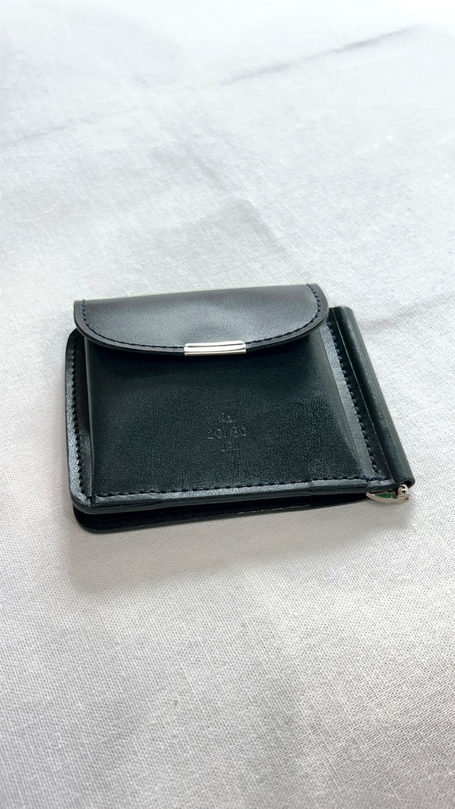 【20/80】TOCHIGI LEATHER CLIP WALLET / Navy