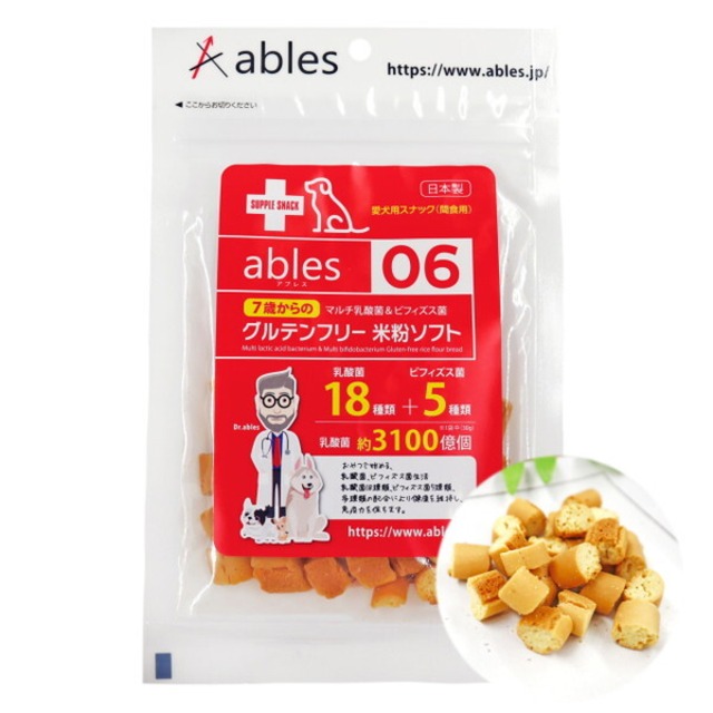 [国泰ジャパン]ables06 7歳からのマルチ乳酸菌&ビフィズス菌 グルテンフリー米粉ソフト 30g