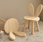 ウサギ耳 スツール 無垢材 木製 子供用 キッズチェア 背もたれ付き 小さな椅子 ローチェア 家庭用 ベンチ 動物モチーフ 可愛い おしゃれ ナチュラル 天然木 インテリア 子ども部屋 安全 安定