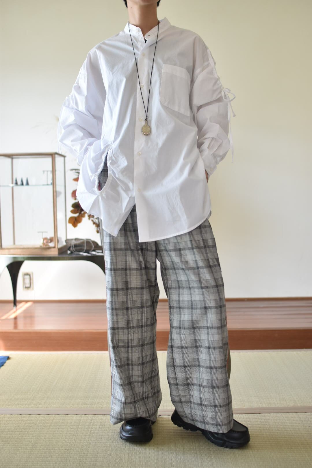 RehersalL hole broad shirt / white