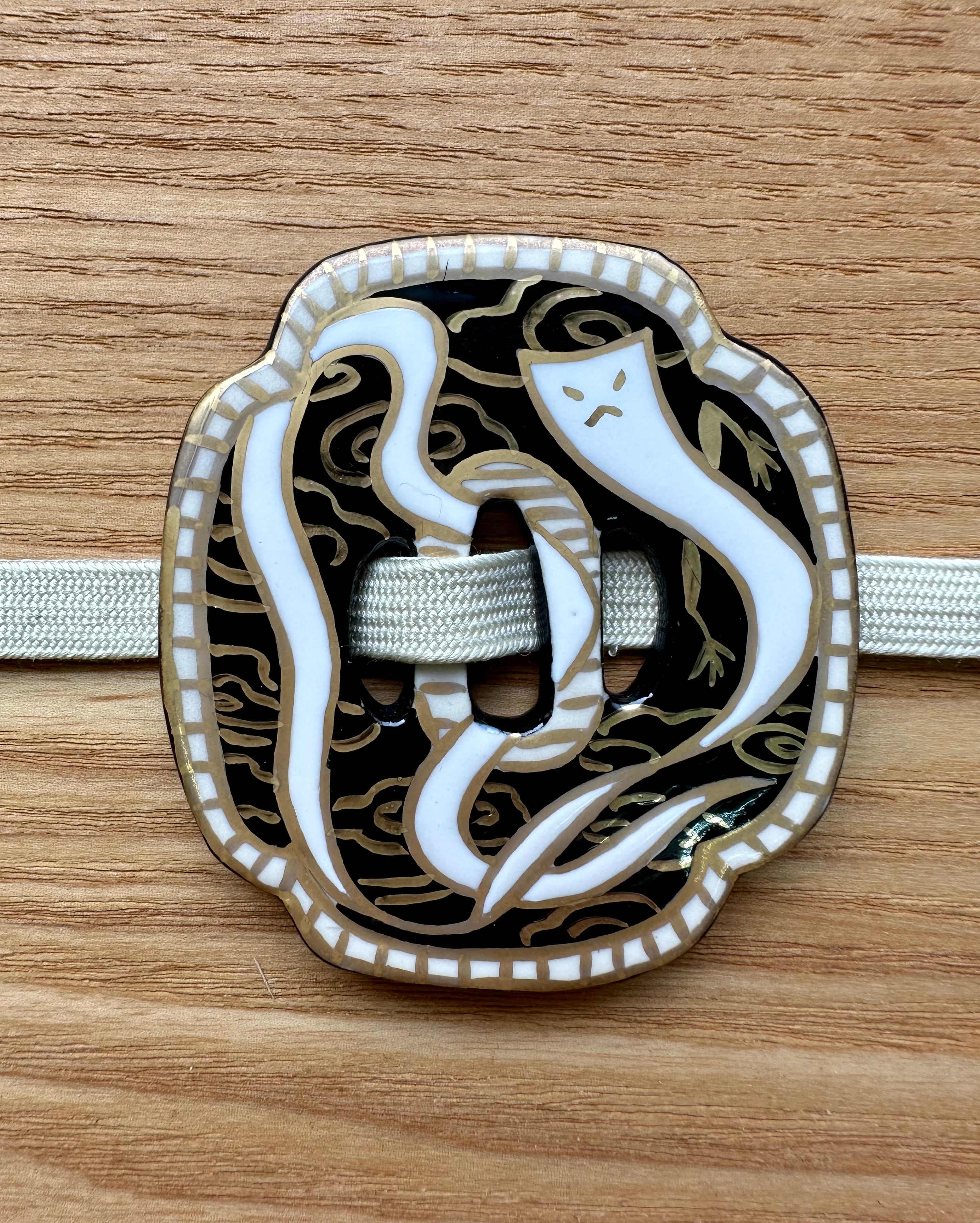 刀の鍔 3 松勘】杖道 木刀 大刀 白樫 革鍔付き 3尺