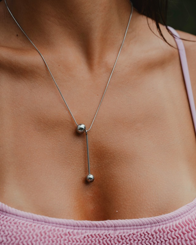 316L drop necklace【SILVER】#n100