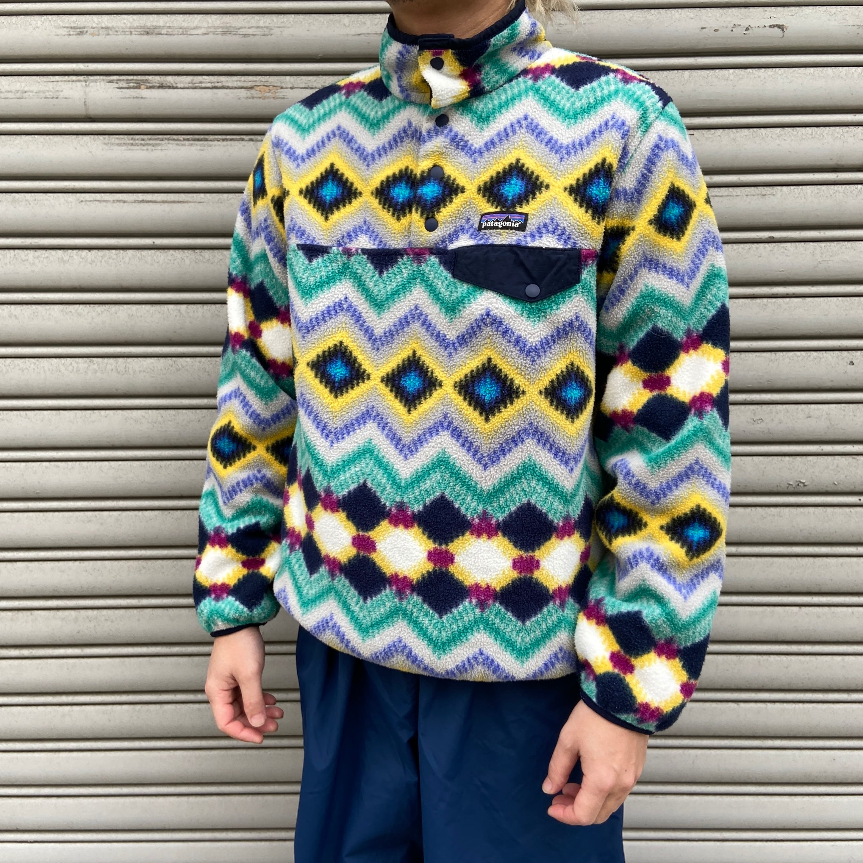 patagonia パタゴニア シンチラスナップT フリース 幾何学模様 柄 M