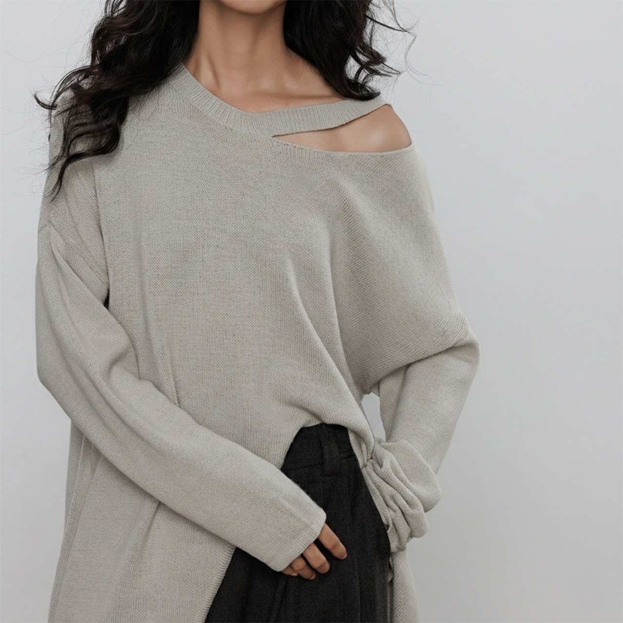 Minimal slash knit A00147