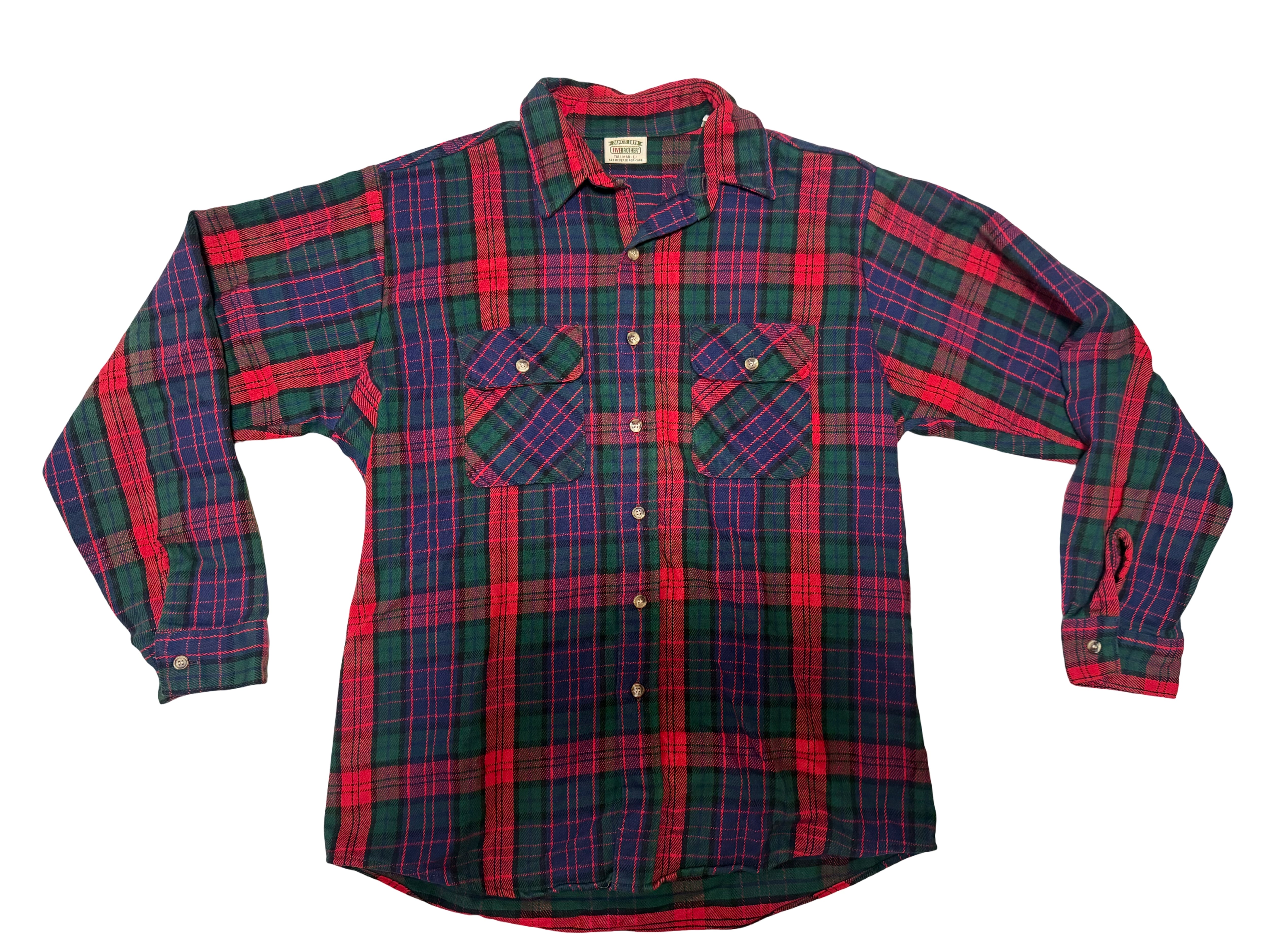 60s〜KING KOLE CHECK FRANNEL SHIRT ネルシャツ チェックフランネル