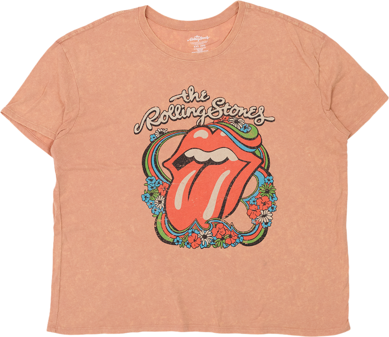 古着 ROLLING STONES BRAVADO FLORAL TONGUE XXL T / ローリング・ストーンズ ブラヴァド フローラルタン XXL Tシャツ