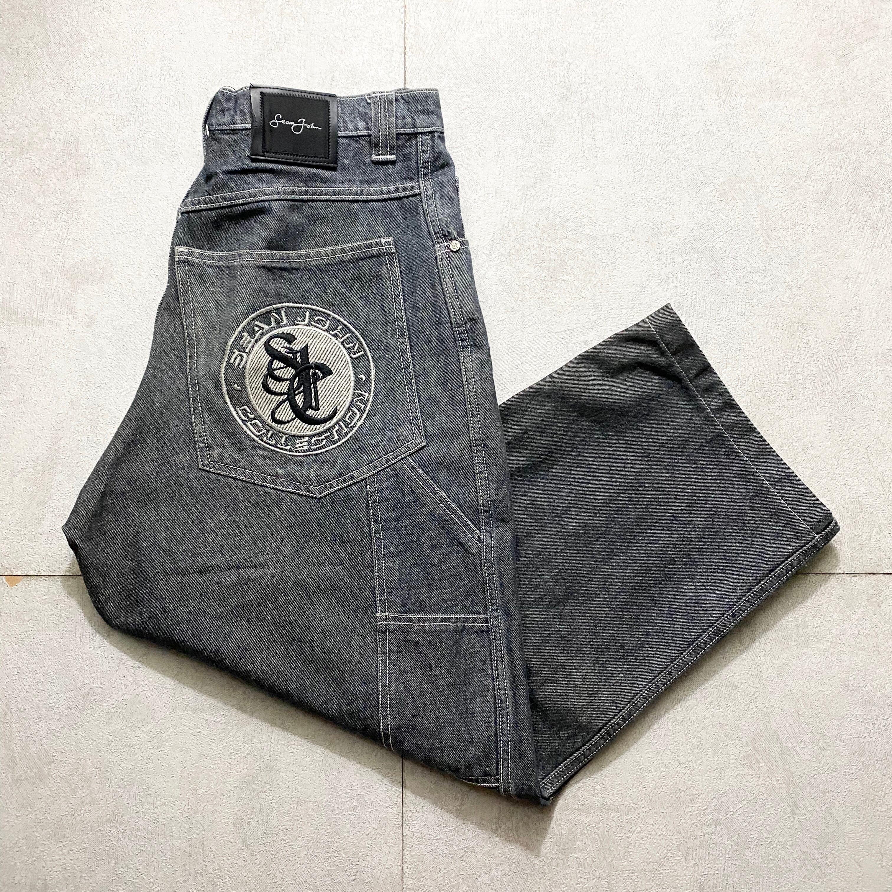 SEAN JOHN logo embroidery design baggy denim pants | NOIR ONLINE