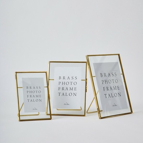 ブラス フォトフレームタロン（Lサイズ）／真鍮　ガラス　写真立て
