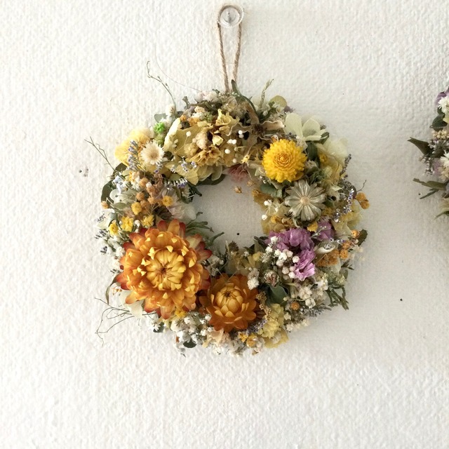 オレンジローズのナチュラルリース♡フラワーリース♡ハンドメイド  