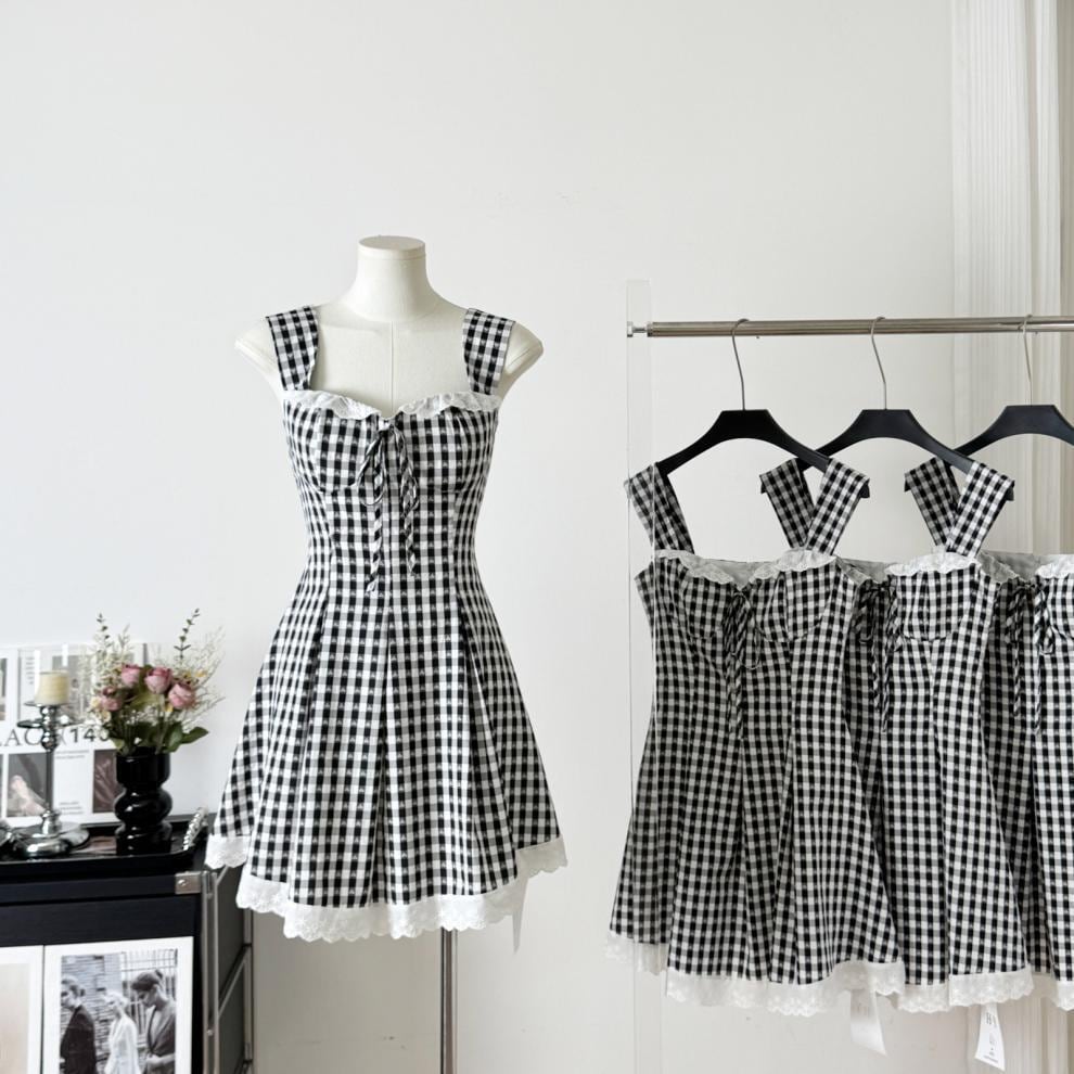 【dress】チェック柄キャミワンピース M32921