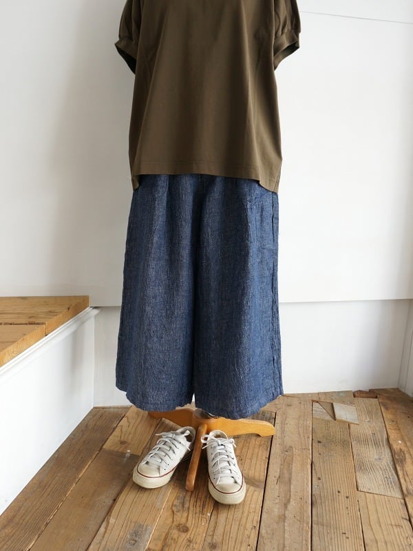 NATURAL LAUNDRY リネンデニム ガウチョパンツ | Fimpen+Nul