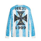 ストリート GLFSストライプクロスVネックメッシュ ロングTシャツ T1806