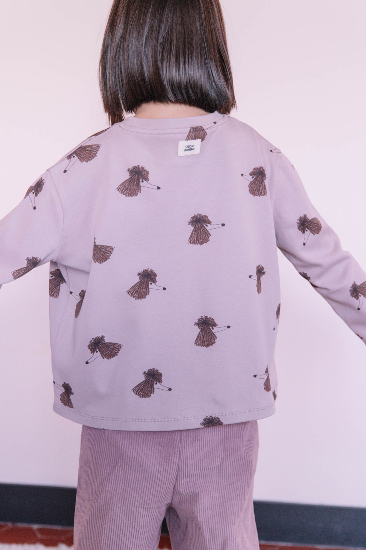 STUDIO BOHEME ESSENTIEL T-SHIRT(3-8y) - MAUVE / DOG SOEUR