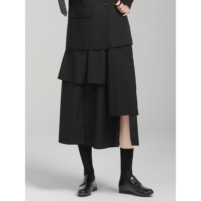 High waist A-line mid-length skirt C0406