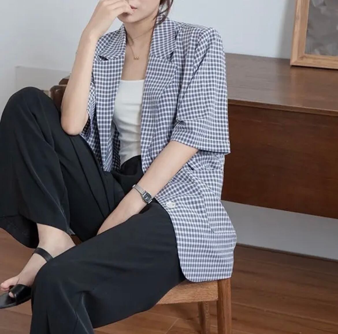 ギンガムチェックサマージャケット