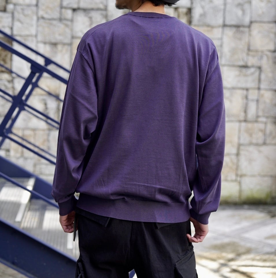 COMOLI(コモリ)/18G クルーネックニット-fade navy-(X01-06021) | Signs