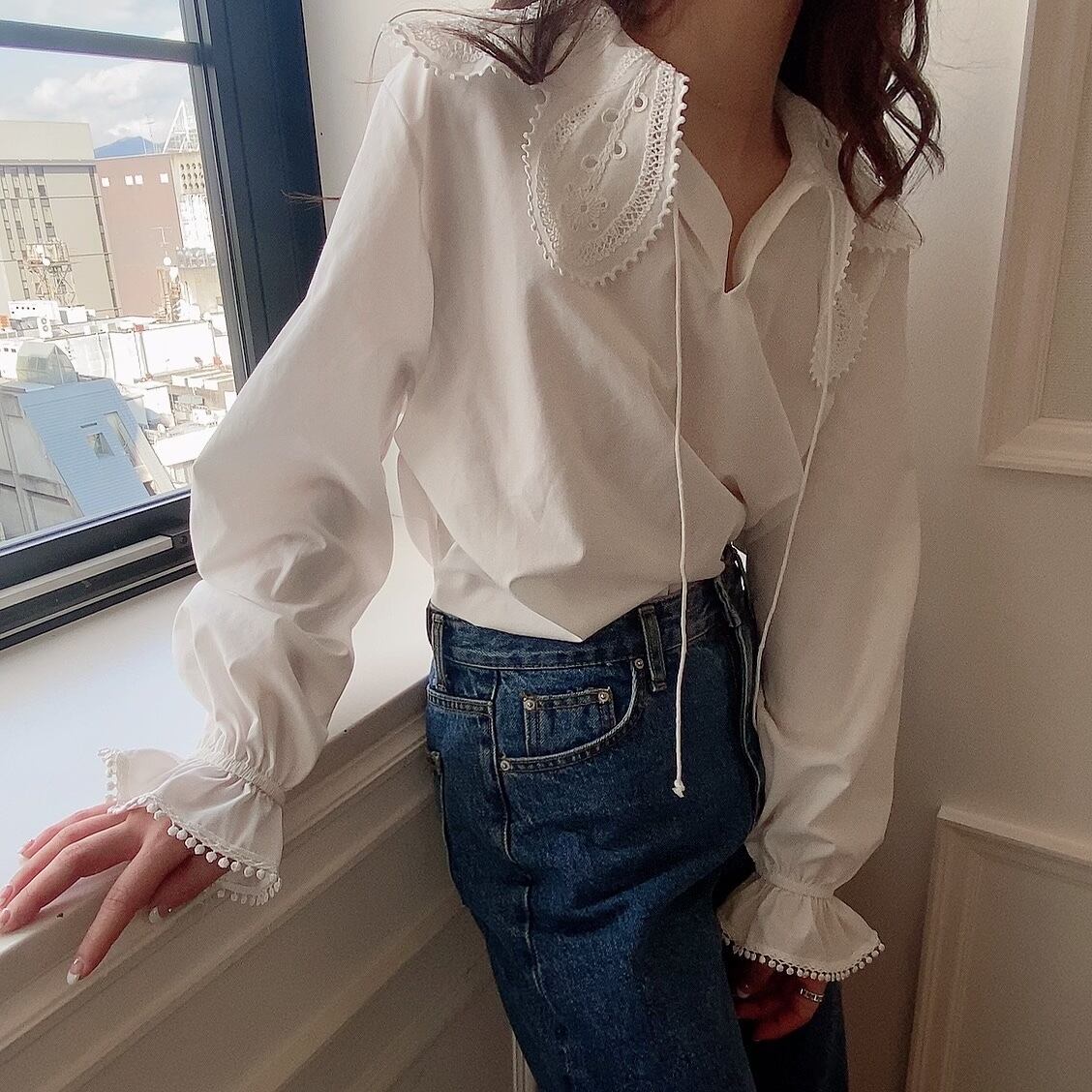 専用！Moripon Flower blouse ホワイト Flower blouse /white (4月上旬頃発送予定) | moripon.