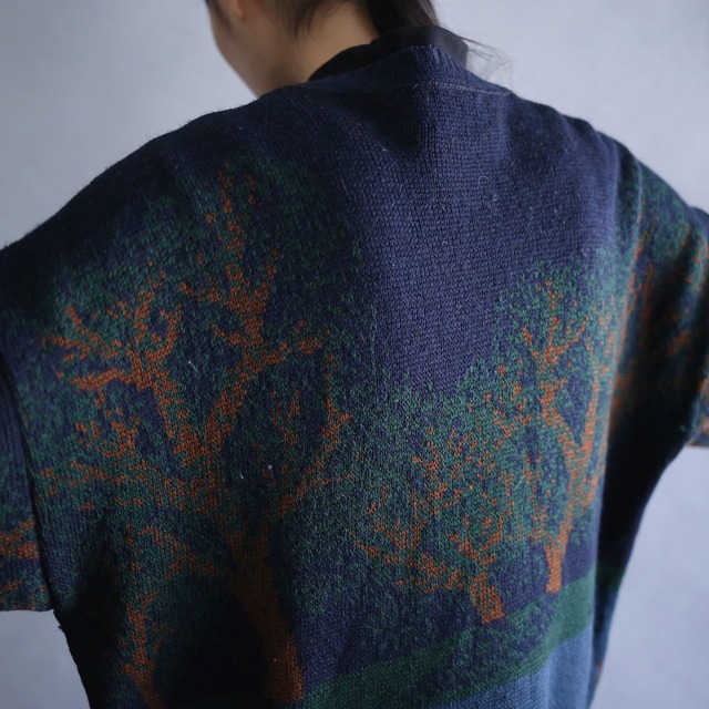 "PENDLETON" animal embroidery design loose silhouette wool sweater